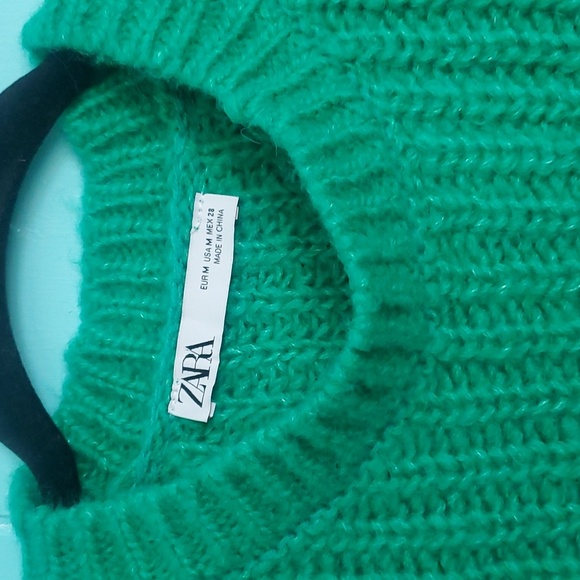 Zara Bulky Oversized Droop Shoulder Cropped Sweater - Picture 2 of 9